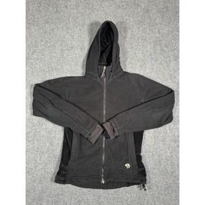 Mountain Hardwear Fleece Hooded Jacket Womens XS‎ Black Full Zip Sweater